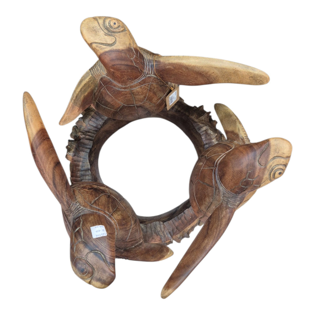 MESA TORTUGA TALLADO A MANO 53x51x51CM COD:122739